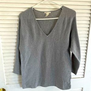 H&M knit v neck oversized grey sweater size: XS